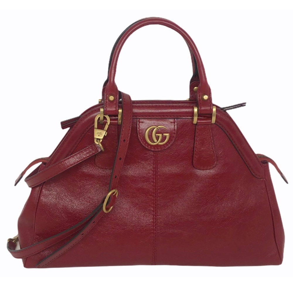 Gucci Medium Rebelle Top Handle Red Leather Bag